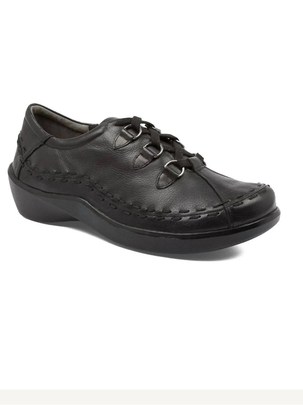 Ziera ALLSORTS Black Leather Lace Up Loafers